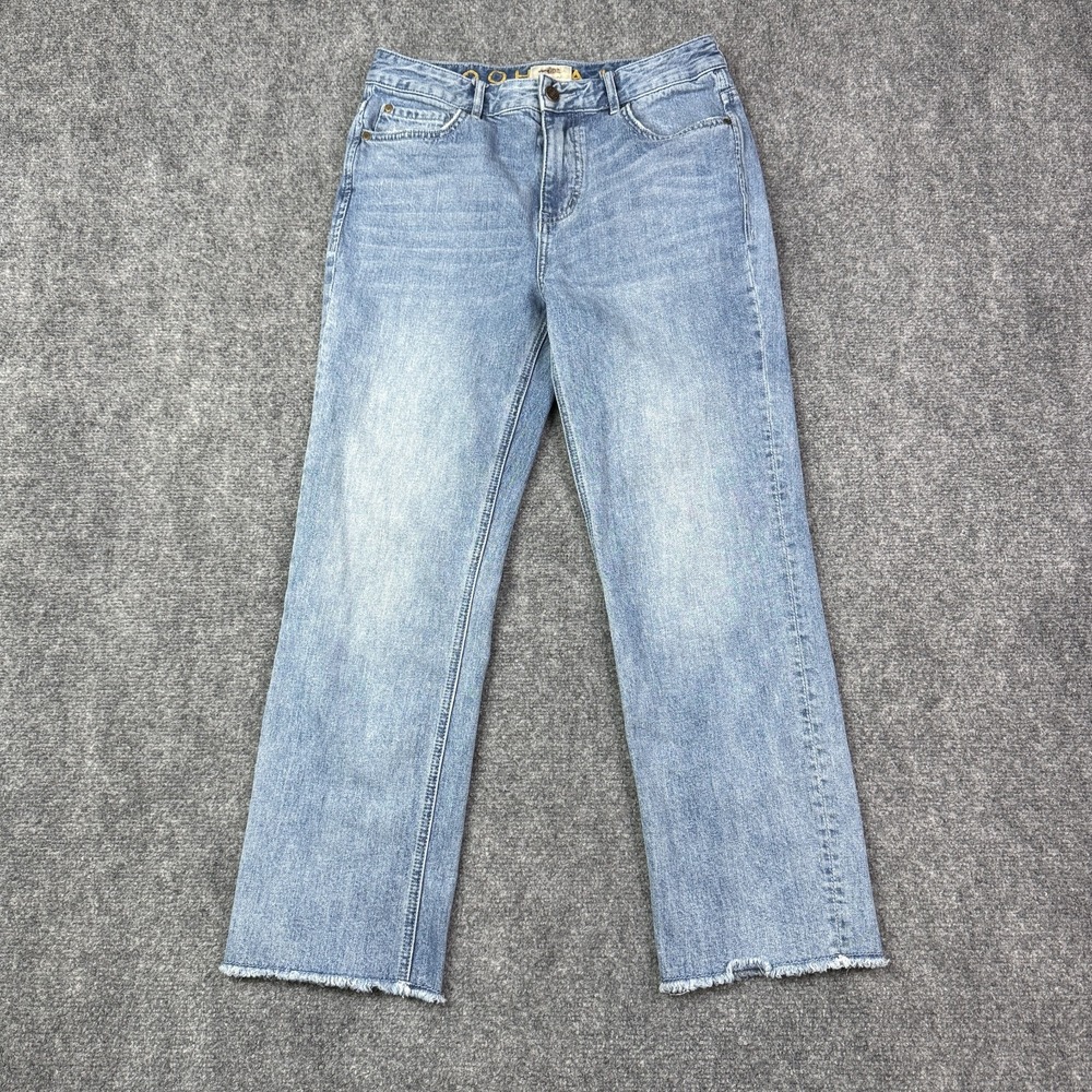 Kate Spade Womens Straight Jeans 28 Broome Street M231 Light Wash Raw Hem Crop
